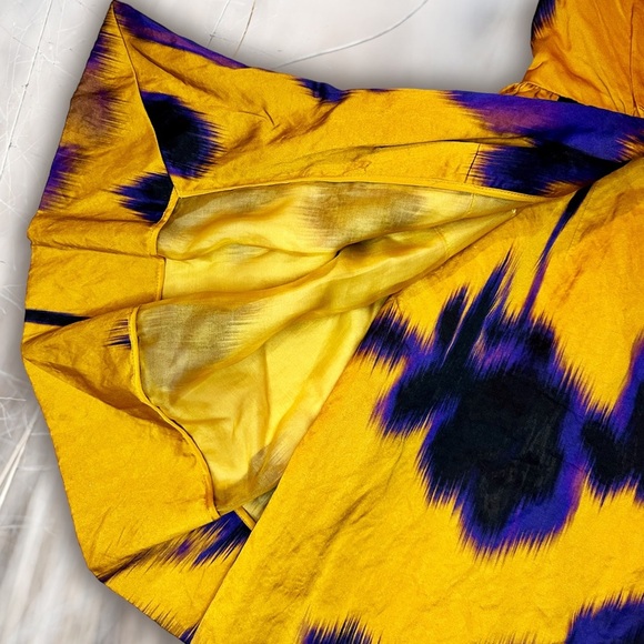NWT Jason Wu Collection Ochre Yellow Floral Print Sateen Sleeveless Dress Size 6 - Picture 12 of 16